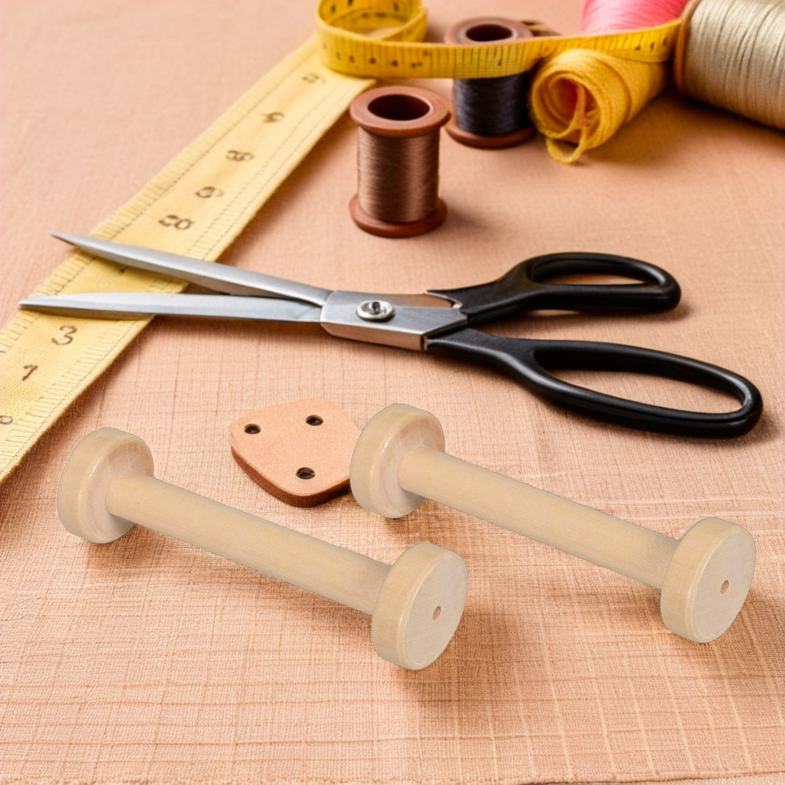 Woodworking Diy Projects - 5 szt. Drewniane szpule Naturalne, postarzane