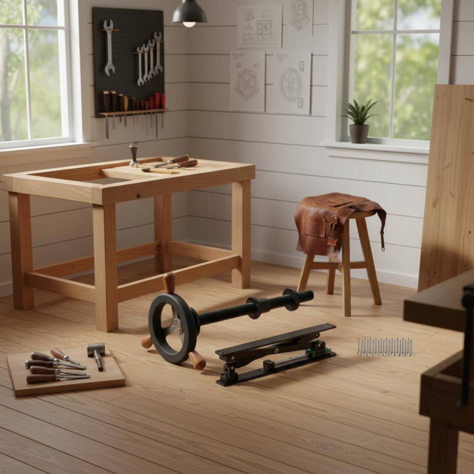Zacisk do nogi stołu warsztato – Woodworking Workshop Design recenzja i cena